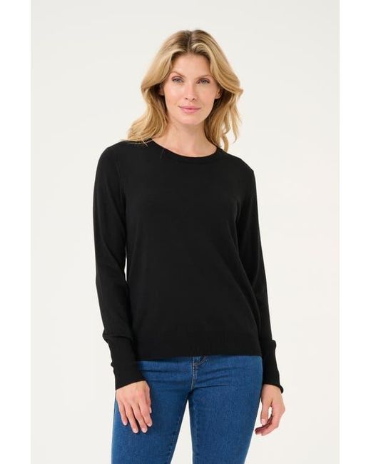 Kaffe Black Kalizza Round Neck Regular Fit Pullover