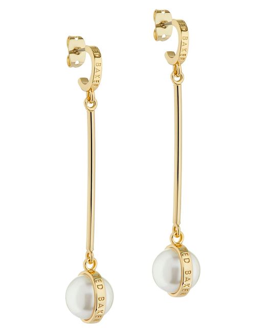 Ted Baker White Perllie Imitation Pearl Drop Earrings