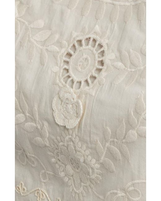 Treasure & Bond White Lace Trim Cotton Broderie Anglaisetop