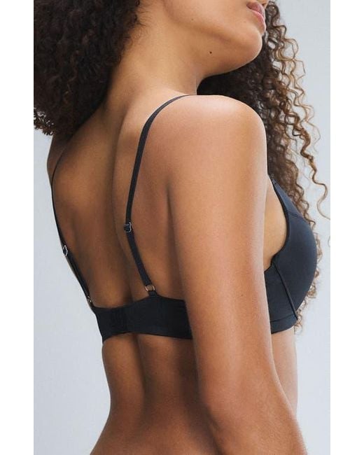 Savage x Fenty Black Slipp Satin Push-Up Plunge Bra