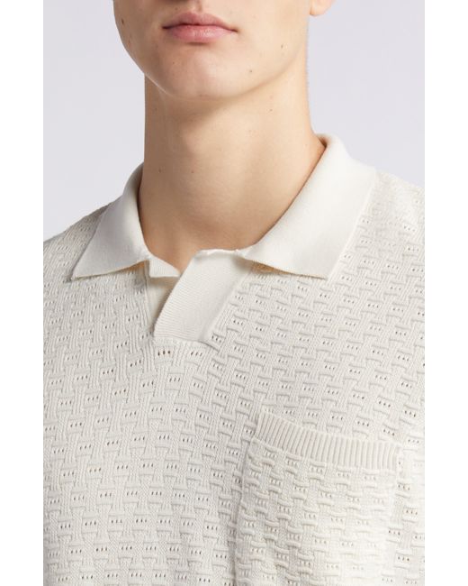 Percival White Blackjack Negroni Organic Cotton Polo Sweater for men