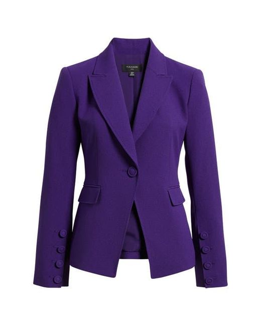 Tahari Purple One-Button Blazer