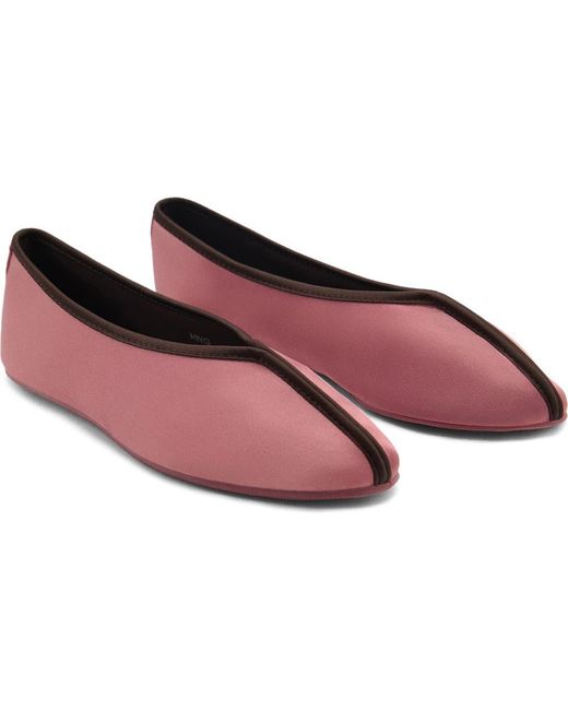 Mango Pink Satin Ballerina Flat