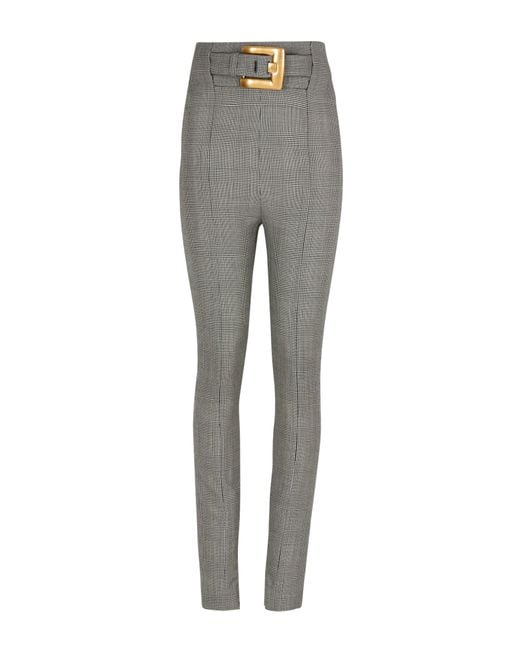 Balmain Gray Stretch Trousers