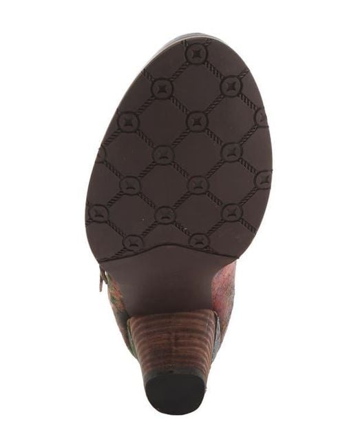 Spring Step Brown Graphic Bootie