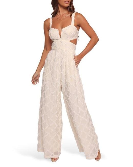 Petal & Pup Natural Avella Cutout Wide Leg Jumpsuit