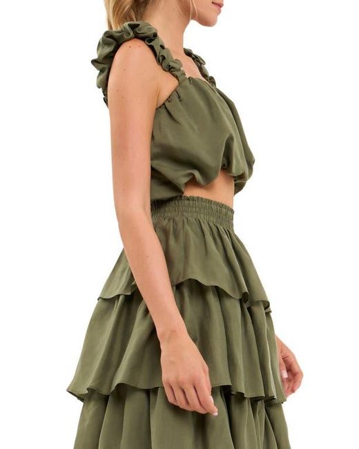 Endless Rose Green Bubble Crop Tank