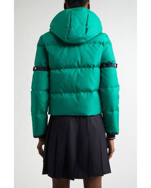 Thom Browne Green Removable Hood Down Coat