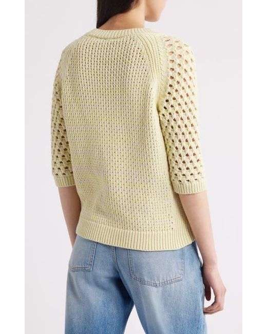 Boss Blue Funima Cotton Blend Open Stitch Sweater