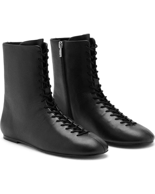 Mango Black Lace Up Bootie