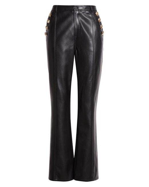 Cinq À Sept Blue Crop Faux Leather Pants