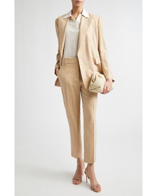 Eleventy Natural Double Breasted Linen & Wool Jacket
