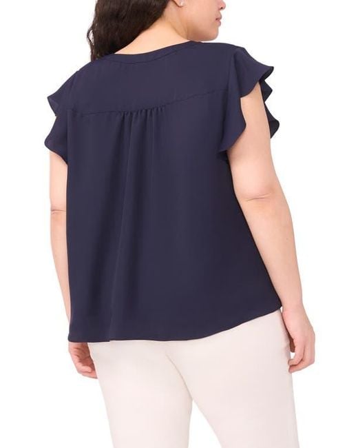 Halogen® Blue Flutter Sleeve Top