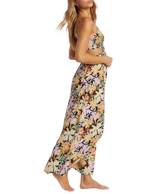 Billabong Multicolor True Desire Floral Cutout Maxi Dress