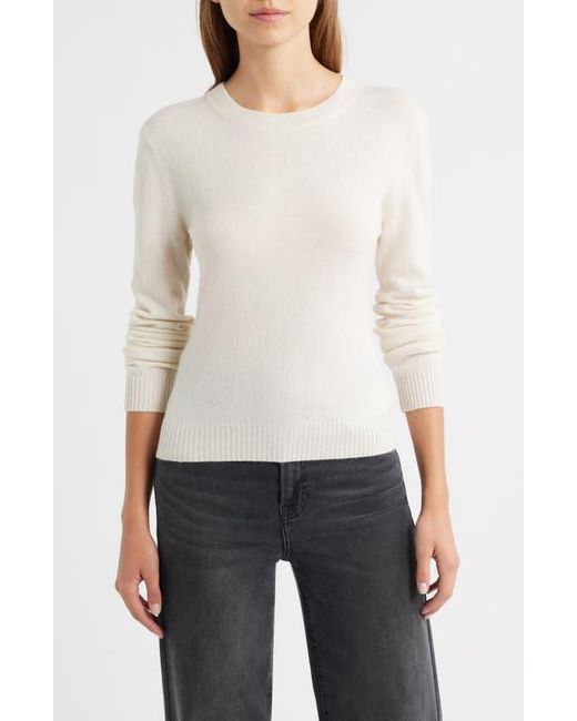 Reformation White Lian Crewneck Cashmere Sweater