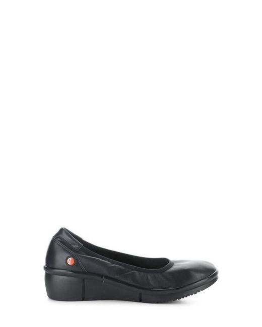 Softinos Black Rem Platform Wedge Pump