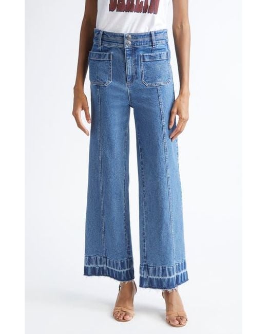 Cinq À Sept Women's Blue Dorothea Seam Wide Leg Jeans