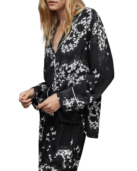 AllSaints Black Safi Orsino Pajama Shirt