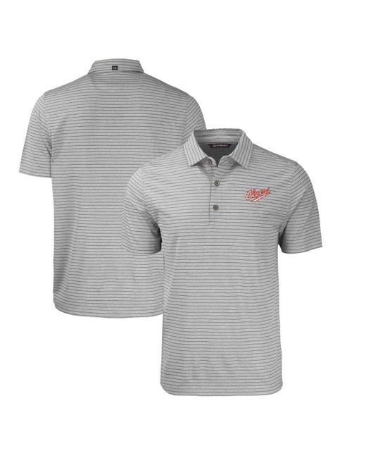 Cutter & Buck Gray Dayton Flyers Big & Tall Forge Eco Stripe Stretch Recycled Polo At Nordstrom for men