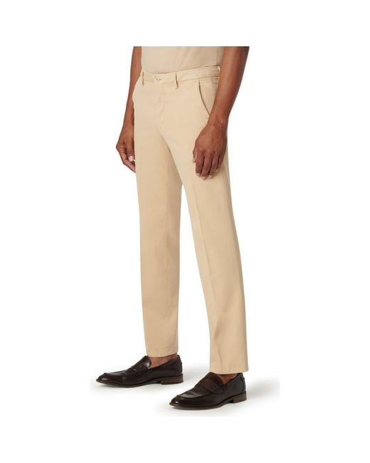 Bugatchi Natural Flat Front Stretch Chinos for men