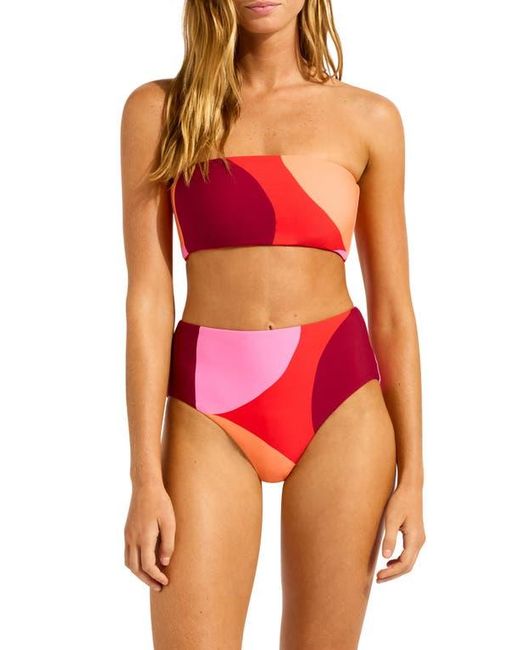 Seafolly Red Reversible Strapless Tube Bikini Top