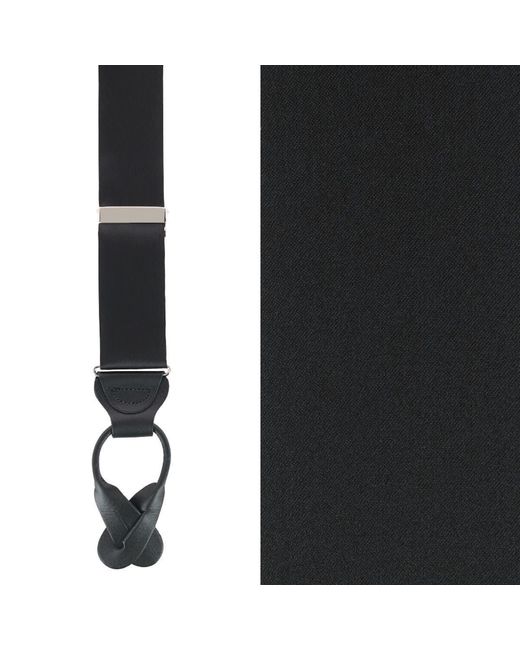 Trafalgar Black Big & Tall Dutton Solid Colored Silk Button End Suspenders for men
