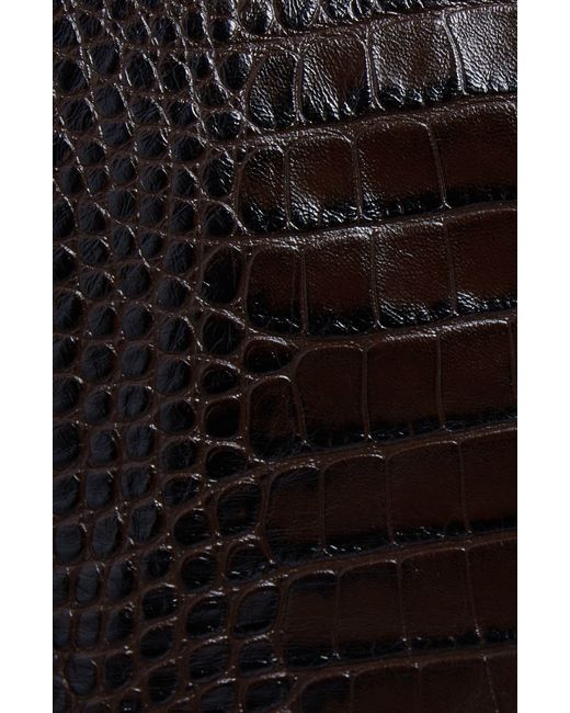 Tom Ford Black Croc Embossed Leather Blazer