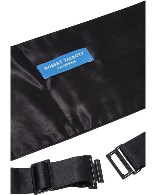 Robert Talbott Black Baldwin Satin Cummerbund for men