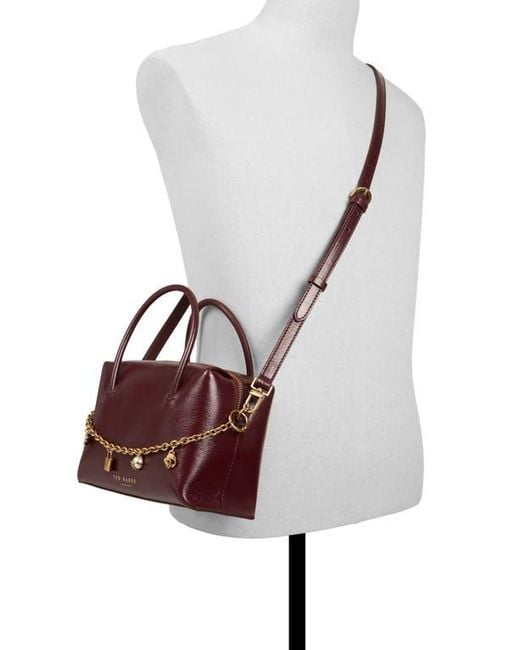 Ted Baker Purple Vera Charm Leather Satchel