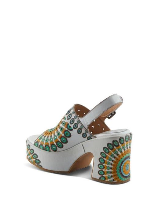 Spring Step Green Stevienix Slingback Platform Sandal