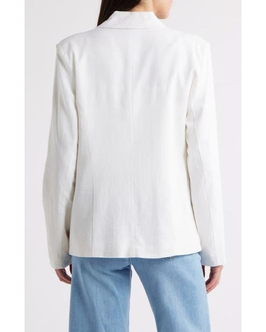 Steve Madden White Payton Linen Blend Blazer