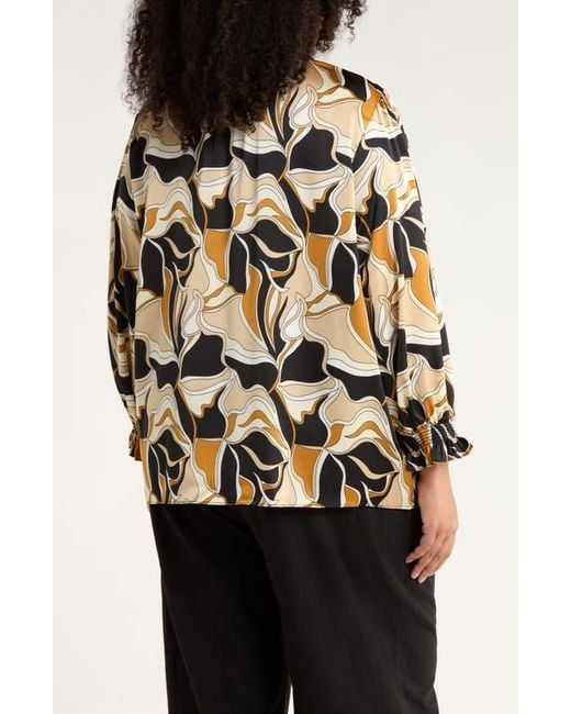 Sugarlips Black Groover Split Neck Satin Top