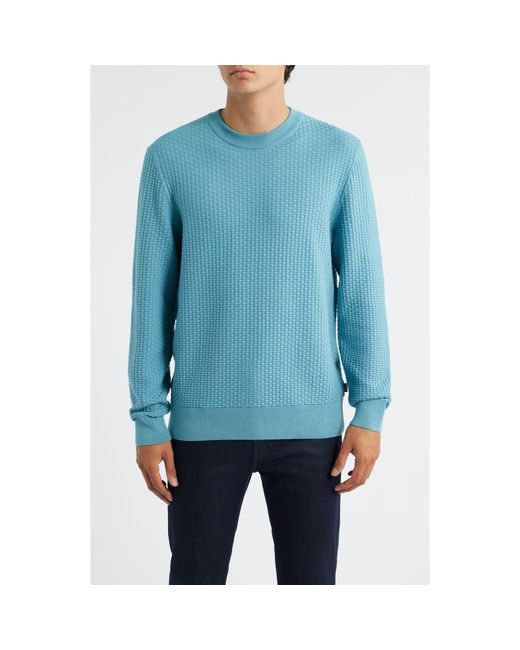 Boss Blue Imberto Textured Sweater for men