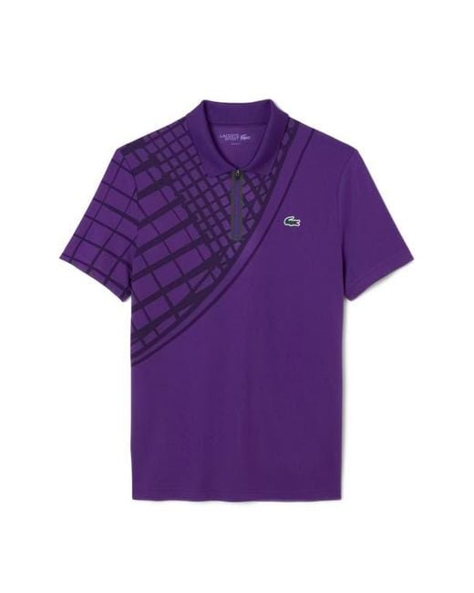Lacoste Purple Half Zip Polo for men