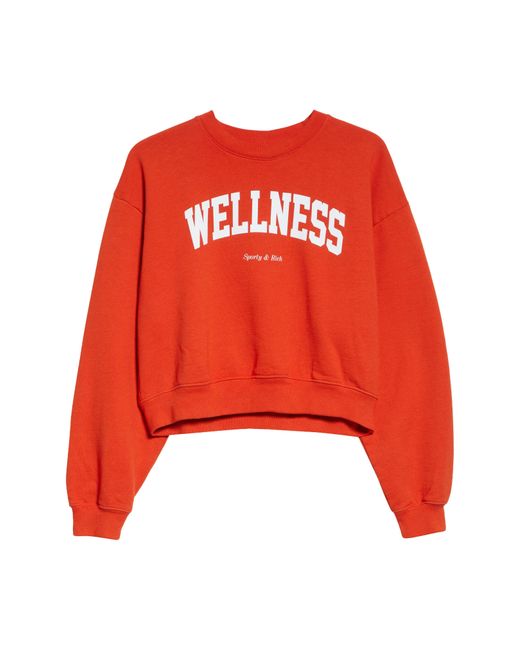 Sporty & Rich Red Wellness Ivy Crop Sweatshirt