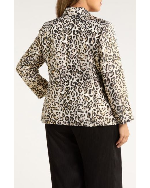 Tahari White Leopard Metallic Blazer