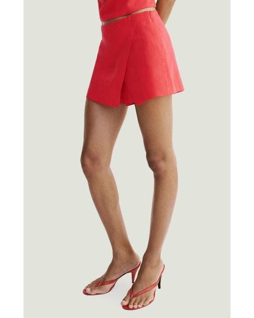Mango Red Wrap Miniskirt