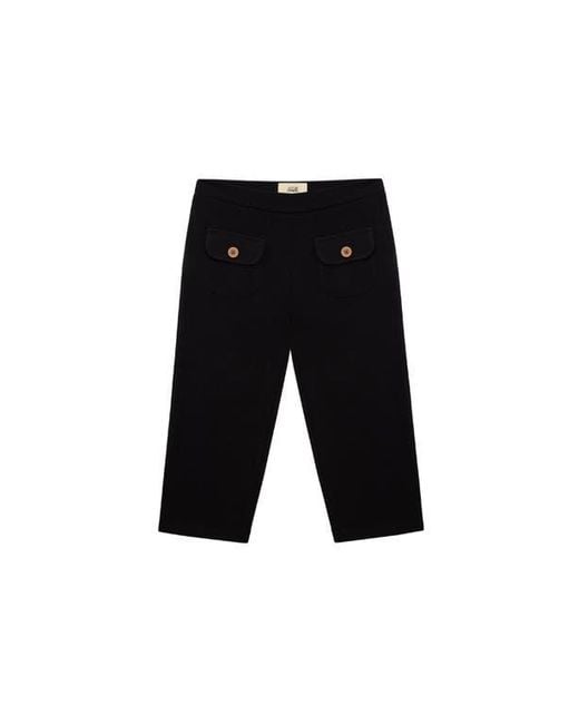 Oddli Black Button Capris