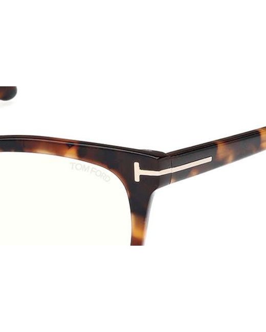 Tom Ford Brown 52Mm Square Light Blocking Glasses