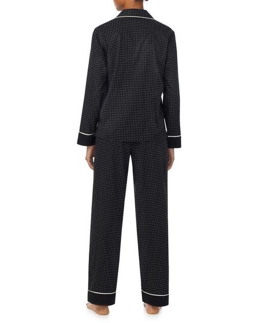Ralph Lauren Black Cotton Blend Dot Print Pajamas