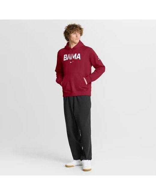 Nike Red Alabama Tide Nickname Club Fleece Pullover Hoodie for men