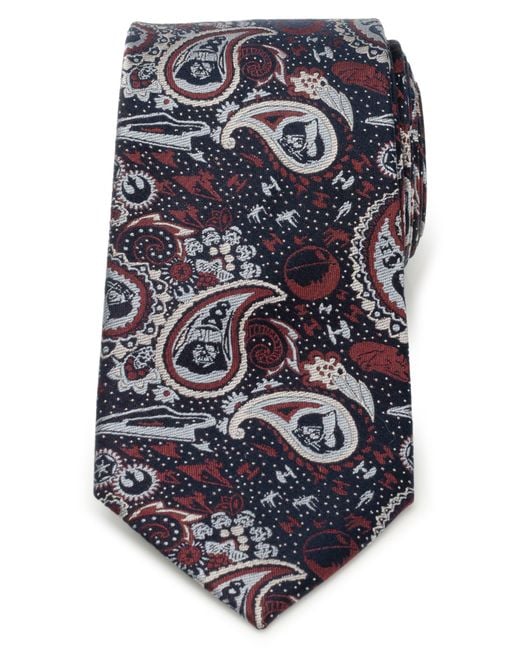 Cufflinks Inc. Blue Star Wars Darth Vader Paisley Silk Tie for men