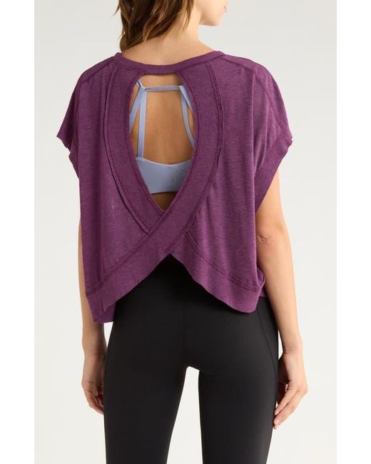 Free People Purple Fp Movement My Tee Time Open Back T-Shirt