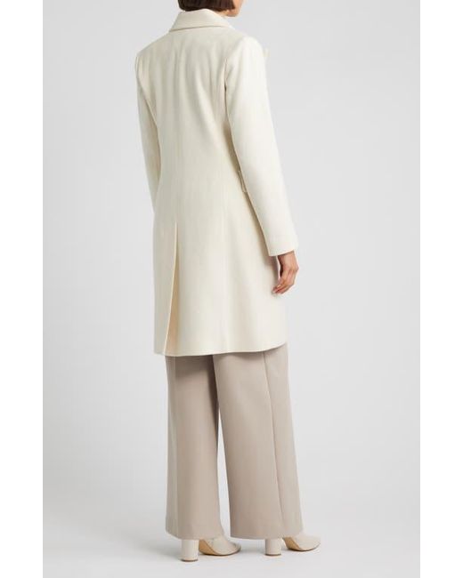Fleurette Natural Bianca Double Breasted Wool Coat