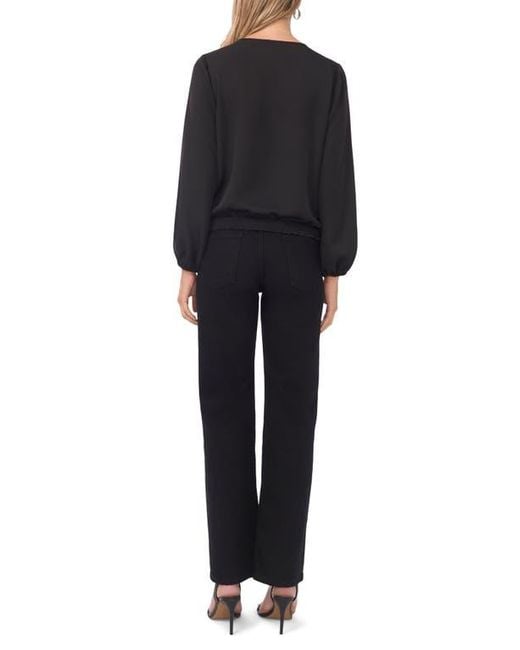 Vince Camuto Black Split Neck Top