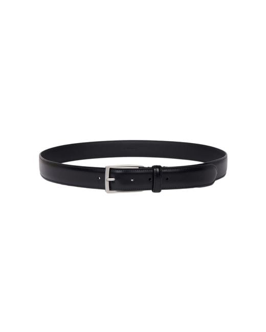 Sandro Black Rectangular Buckle Leather Belt for men
