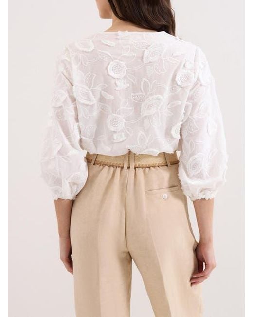 Phase Eight Natural Daisy Texture Blouse
