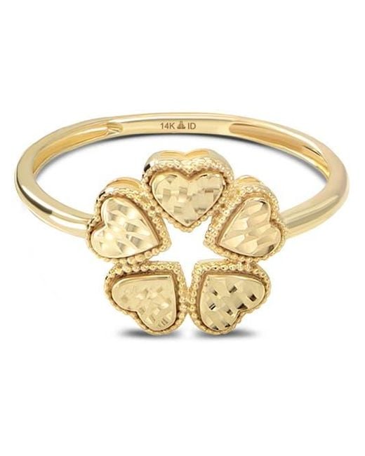 DEVATA Metallic Clover Heart Ring