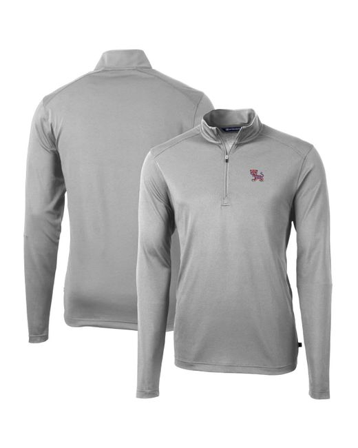 Cutter & Buck Gray Clemson Tigers Virtue Eco Pique Recycled Quarter-zip Pullover Top At Nordstrom for men