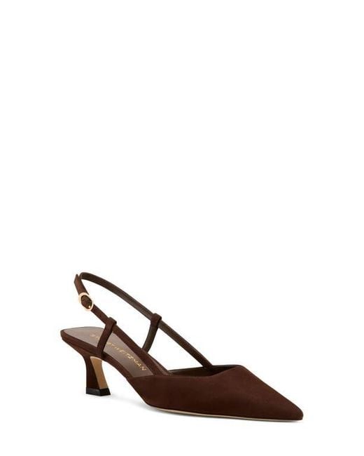 Stuart Weitzman Brown Vinnie 50 Slingback Pump